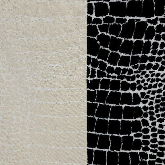 FENDI Dress Crocodile Animal Pattern Two-Tone Black Cream Stretch Size 40 - US 4 - Picture 3 of 7